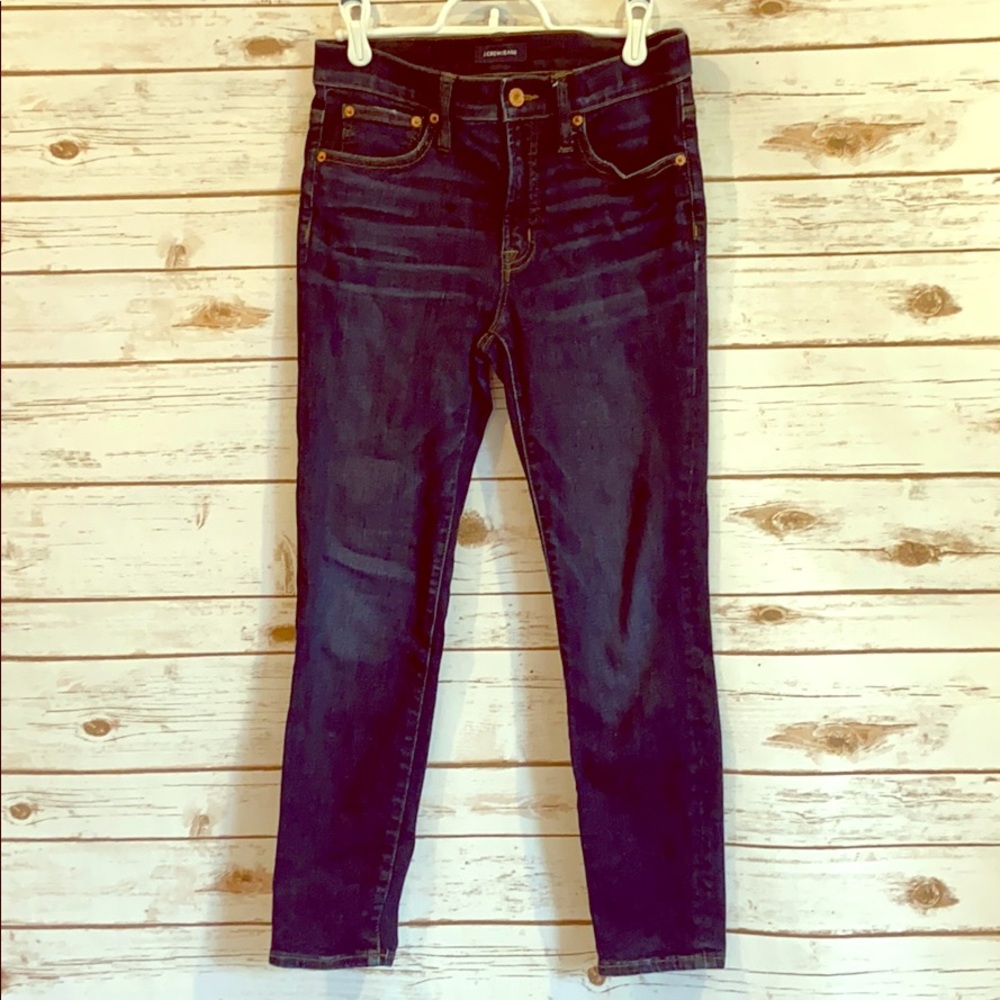 J crew 9” high rise tooth pick jeans